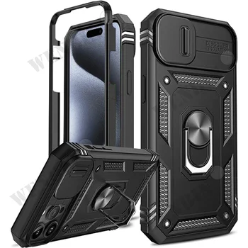 Case For iPhone 17 16 16e 15 14 13 12 11 Pro Max Plus Mini XS XR 8 Plus 8 7 SE Heavy Duty with Camera 360 Degree Kickstand Cover 1