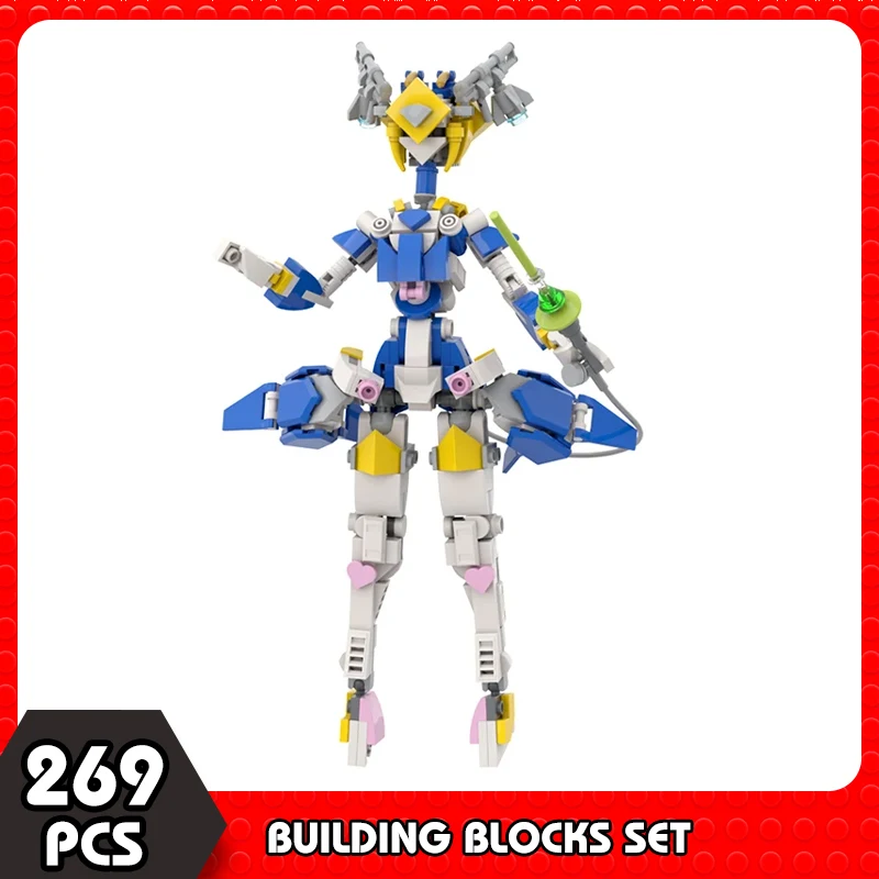 Moc Creative Suit Robot Girl Singer Robot Building Block Assembly Model Mobile Suit Girl Robot Femminile Brick Toy Regalo Di Festa