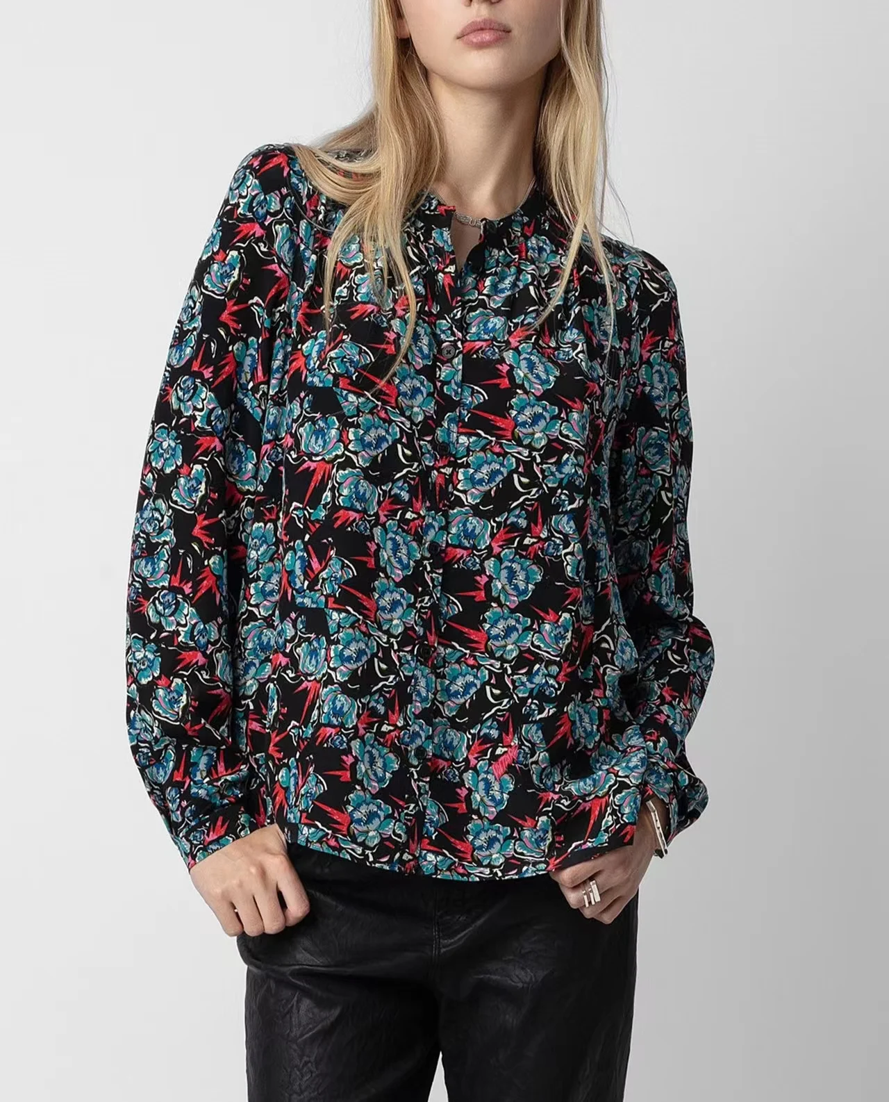 

ZV New Fashion Printed Temperament Commuter Long Sleeve Shirt
