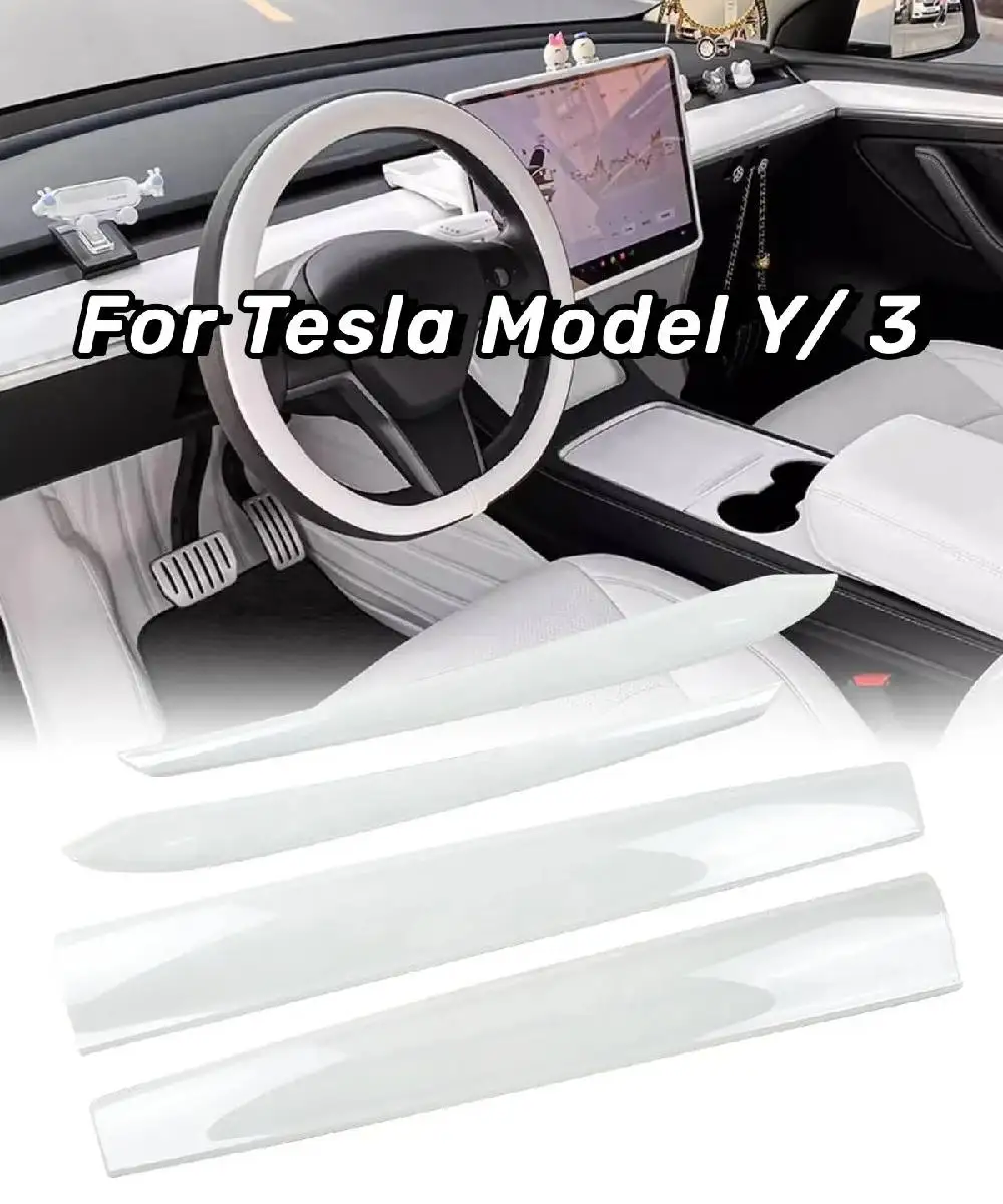 For Model 3 Model Y 2019-2024 Dashboard Cover and Door Trim Panel Dash Trim Compatible with Tesla Model Y  2024 Model 3 2023