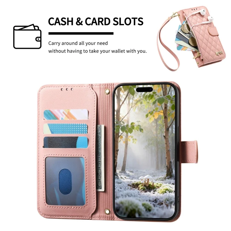 Lanyard Leather Wallet Phone Case - Stylish and Functional  Cover