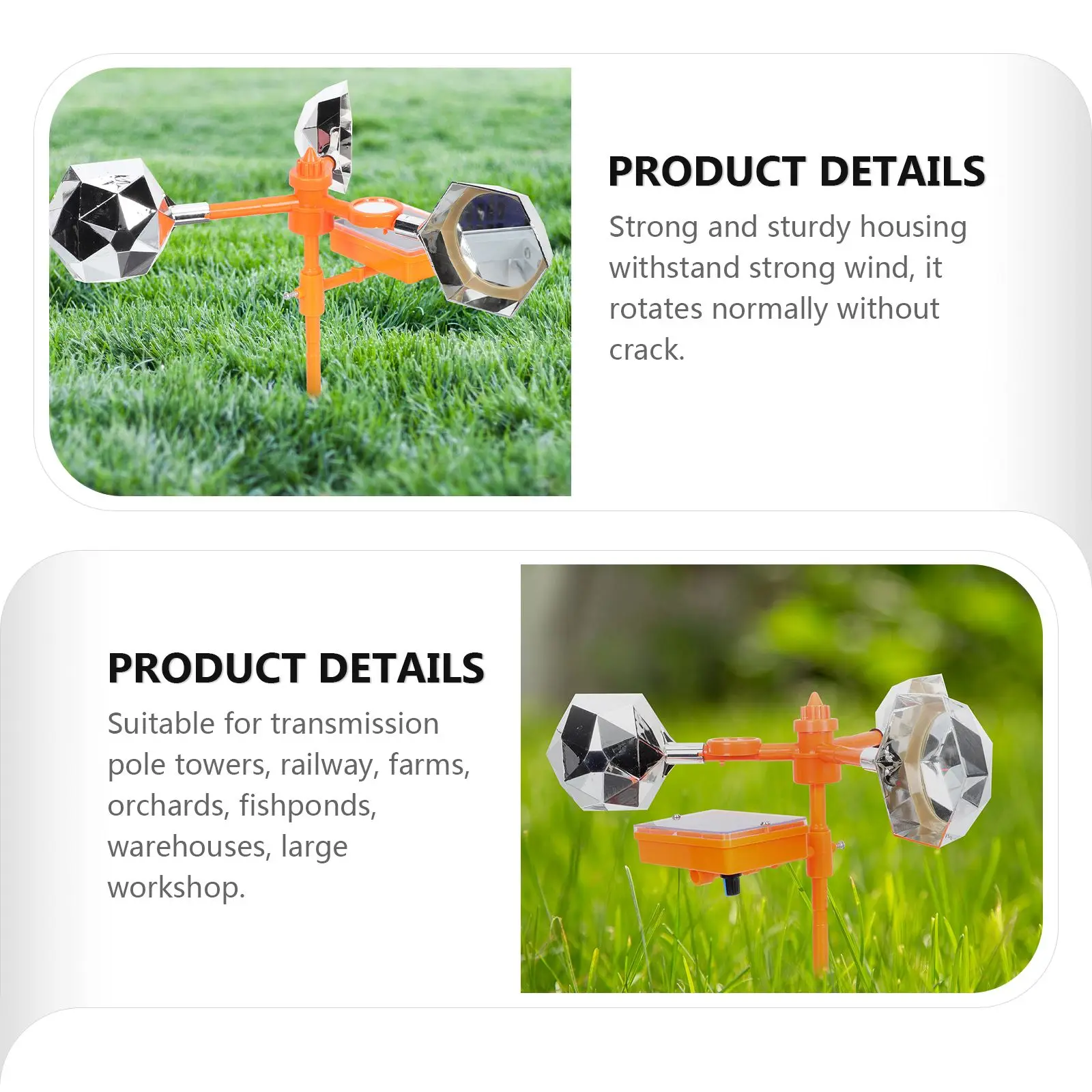 1pc Bird Repeller Pinwheel Shape Reflective Bird Deterrent Tool Solar Voice Bird Remover Repelling Rock Stickers Durable Outdoor