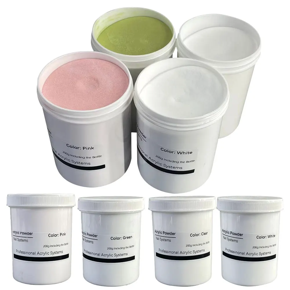 Acrylic Nail Powder 200G/Bottle Fake Manicure Material DIY Nails Salon 3D Art Accessories For Professionals