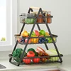2/3 tier fruit storage basket vegetable basket countertop storage rack Spice snack storage box Suitable for kitchen bathroom 6