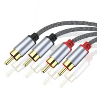 2 RCA to 2 RCA Stereo Audio Cable - Male to Male Aux Cable for Home Theater, HDTV, DVD, Amplifier & Speaker Systems
