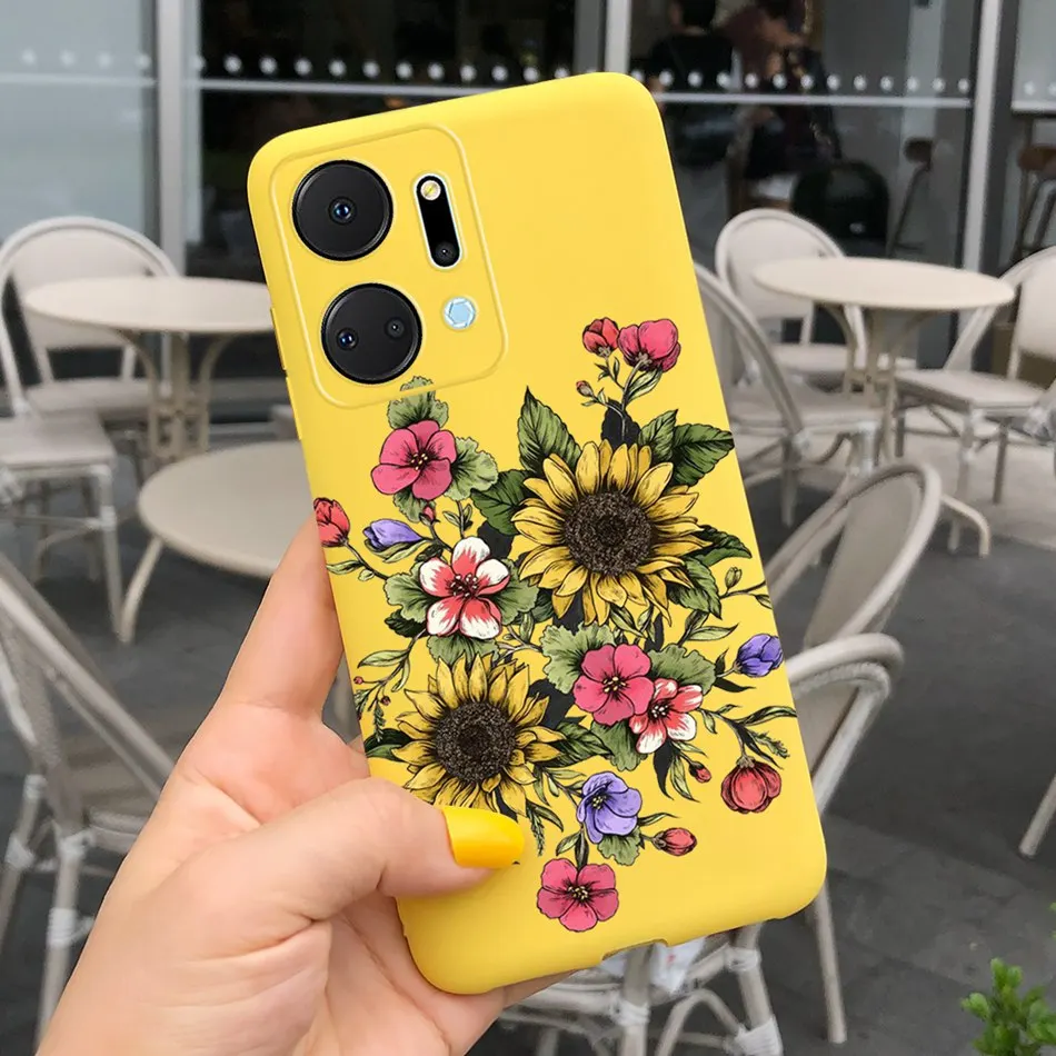 Beautiful Girl Sunflower Soft Silicone Bumper Phone Case