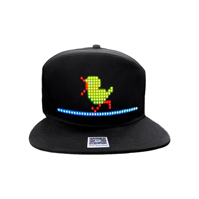 Bluetooth LED Hat RGB Four Color Programmable Matrix Board Baseball Hat DIY Soft Cotton Screen Cap USB Rechargeable Pixel led light led modules led module