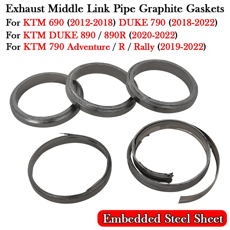 Per Ktm 690 Duke 790 890 890R Adventure R Rally 2012 - 2022 Silenziatore Di Scarico Moto Moto Tubo Di Fuga Guarnizioni In Grafite O-Ring