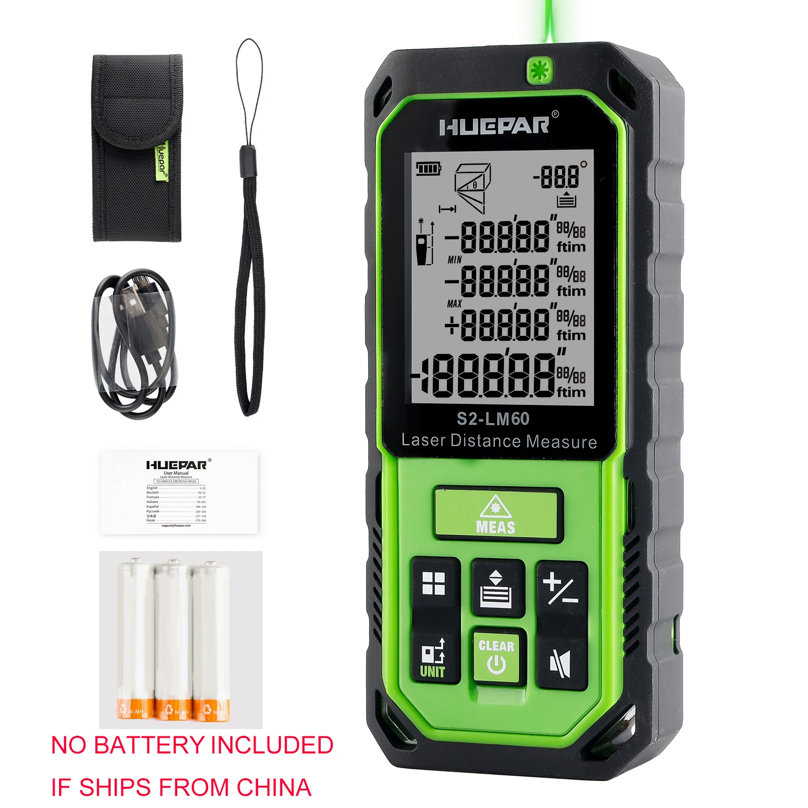 100M Green Beam Laser RangeFinder Distance Measure Rechargeable Measurement Tool