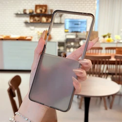 Sleek Protective Matte PC Case - Ultra Thin Transparent Shockproof Folding Cover - Galaxy Z Flip5 (Gray)