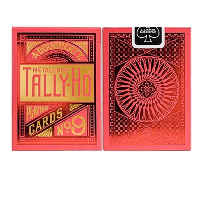 

Tally-Ho Metalluxe Playing Cards USPCC Red Deck Card Games Magic Props Magic Tricks for Magician