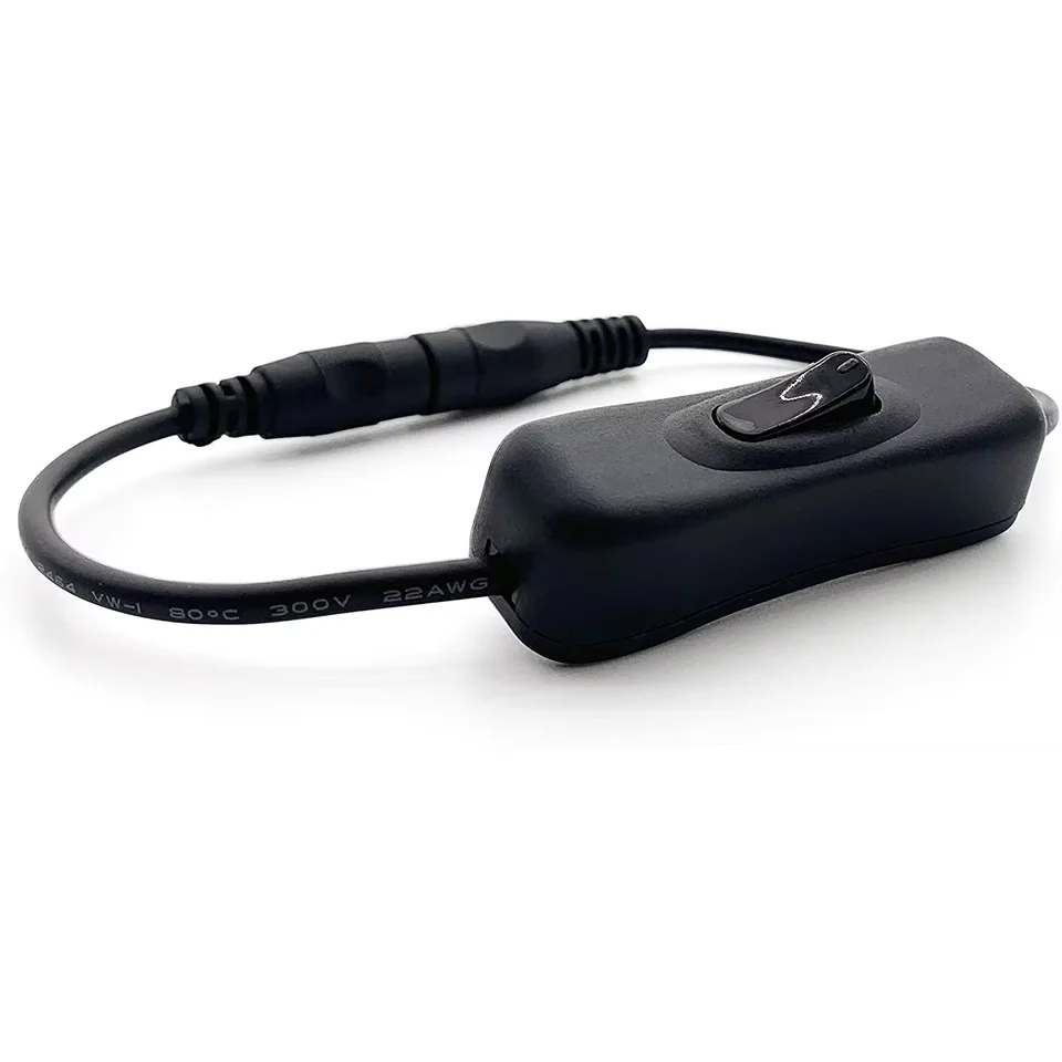 Cavo Interruttore A Bilico On/Off DC 12V | Connettore Maschio-Femmina 5.5x2.1mm Per Strisce LED Alimentatori Luci 5-24V