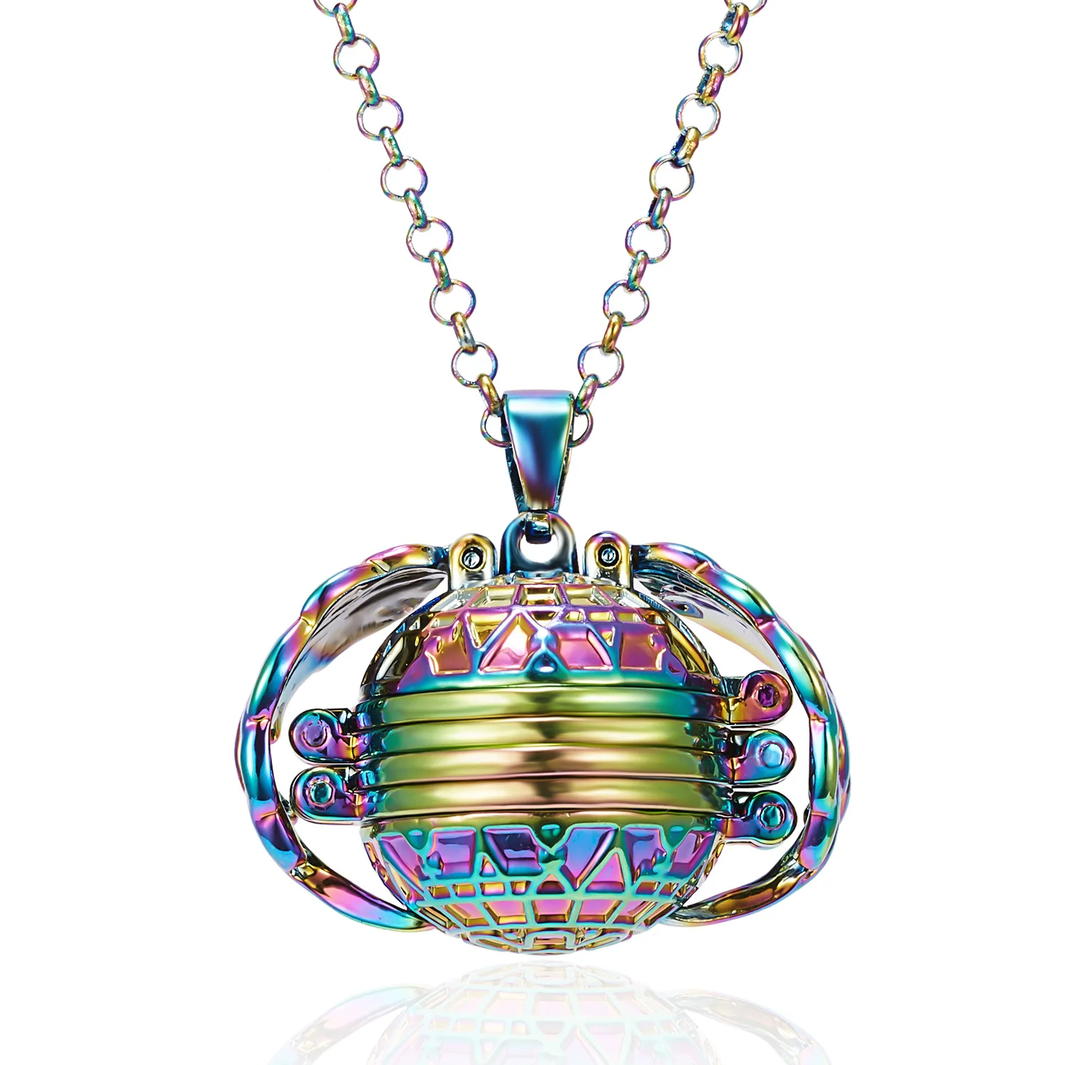 Creative Angel Wings Ball Locket Openable Multi Layer Photo Box DIY Pendant Necklaces
