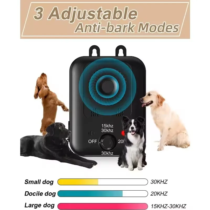 Anti-Barking Devices Smart Ultra-sonic Dog Bark Control Devices Waterproof Portable Dog Barking Deterrent for Outdoors