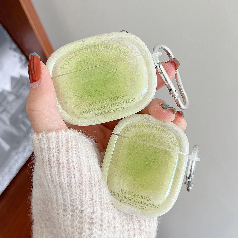 Custodia Halo Verde Sfumato Per Airpods Pro 2 Custodia Morbida E Adorabile Per Air Pods 2 3 Accessori Per Auricolari Rotondi Di Lusso Di Generazione