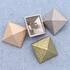 10PCS Wholesale Square Metal Buttons High-grade Sweater Coat Fashion Clothing Vintage Buttons 4