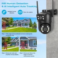 Caméra de surveillance WiFi BELIA 4K 8MP, double objectif, zoom numérique 4X, détection humaine AI, caméras IP PTZ de sécurité extérieure EooLii 2