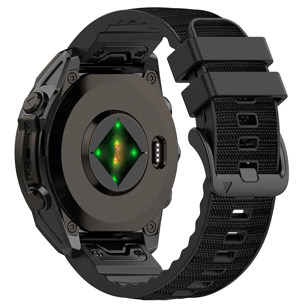 Two-Tone Silicone Strap with Nylon Band Bracelet, QuickFit 22mm/26mm