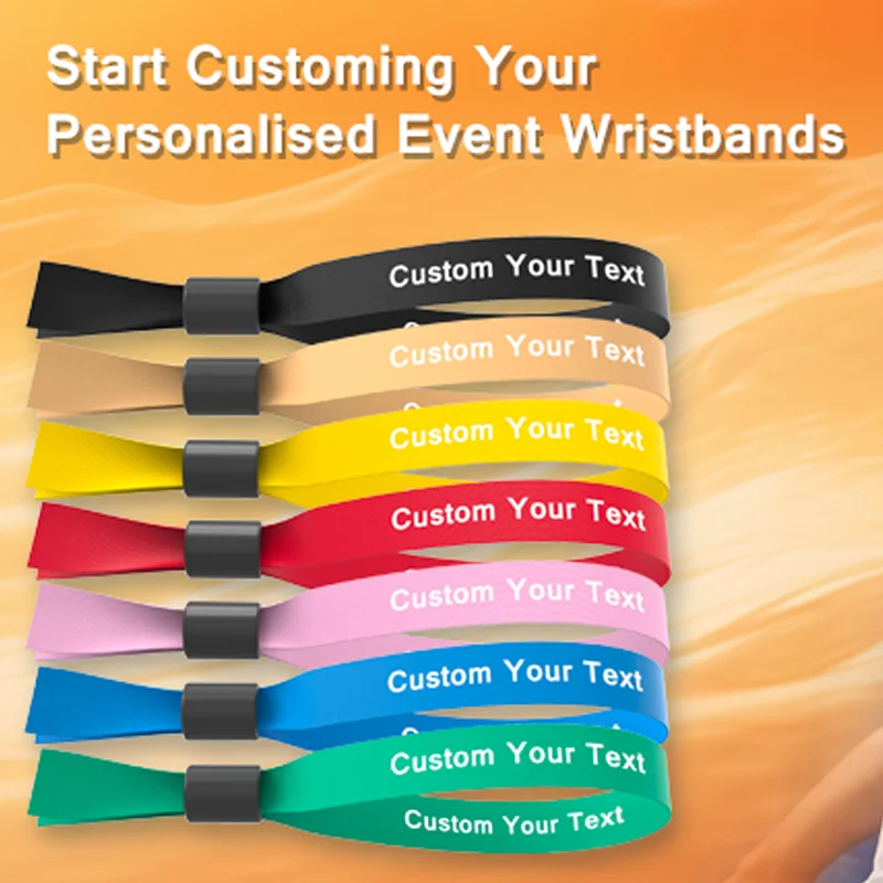 Custom Wristbands 50/100pcs Custom Personalized Wrist Bands Cloth Event Wristbands VIP Wrist for Events Disposable Wristbands Events Concert Party