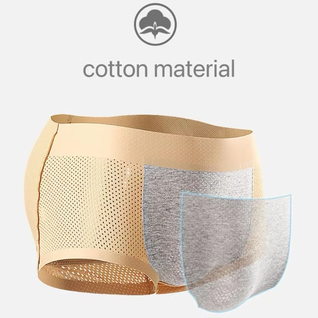 INS Hot 2024 Men's Underwear Comfortab Breathable Lifting Buttocks Panties Sexy Male Body Shaper Peach Hip Sponge Pad Trunks