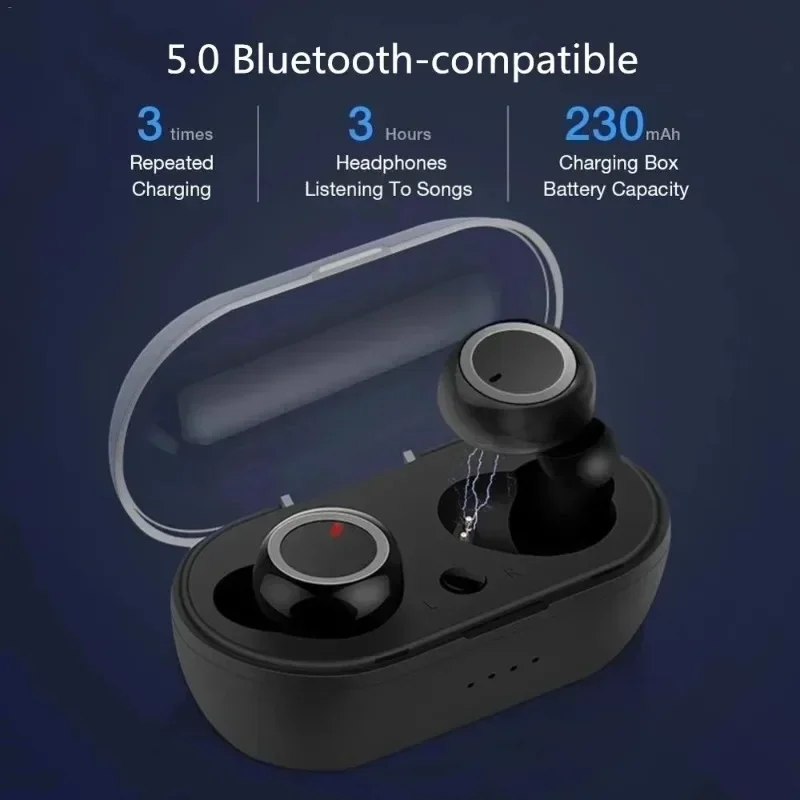 thumbnail image 2 of Auriculares inalámbricos Y50 TWS Fone con Bluetooth, cascos inalámbricos con Control táctil, Auriculares inalámbricos con Bluetooth con micrófono para Xiaomi y Lenovo, 2 of 6