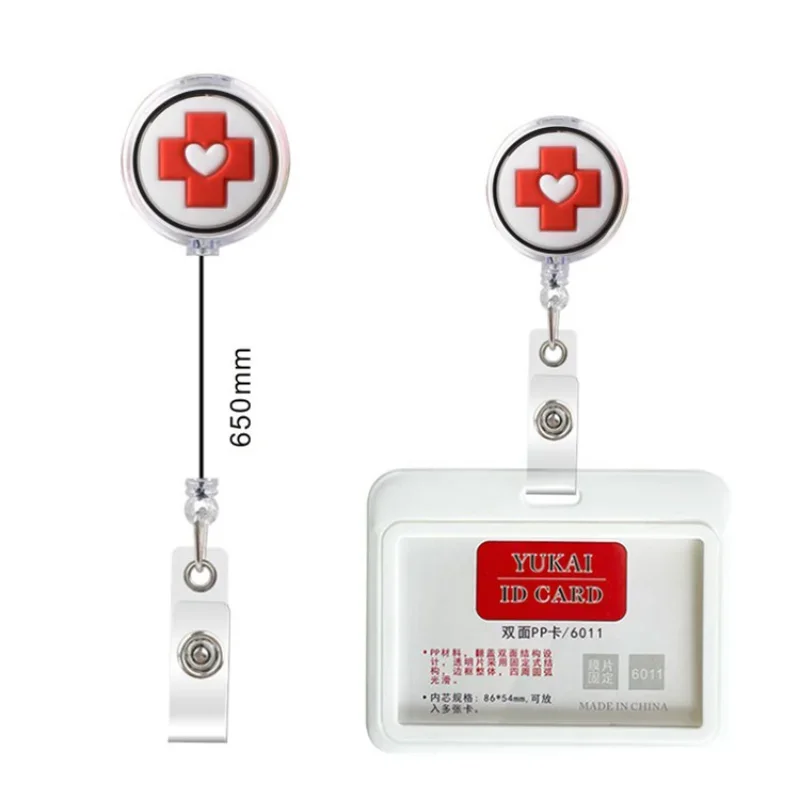 

Nurse Doctor ID Tag Clips Retractable Keychain Medical Workers Badge Reel Clips for ID Pass Access Card Anti-Lost Clip Reels