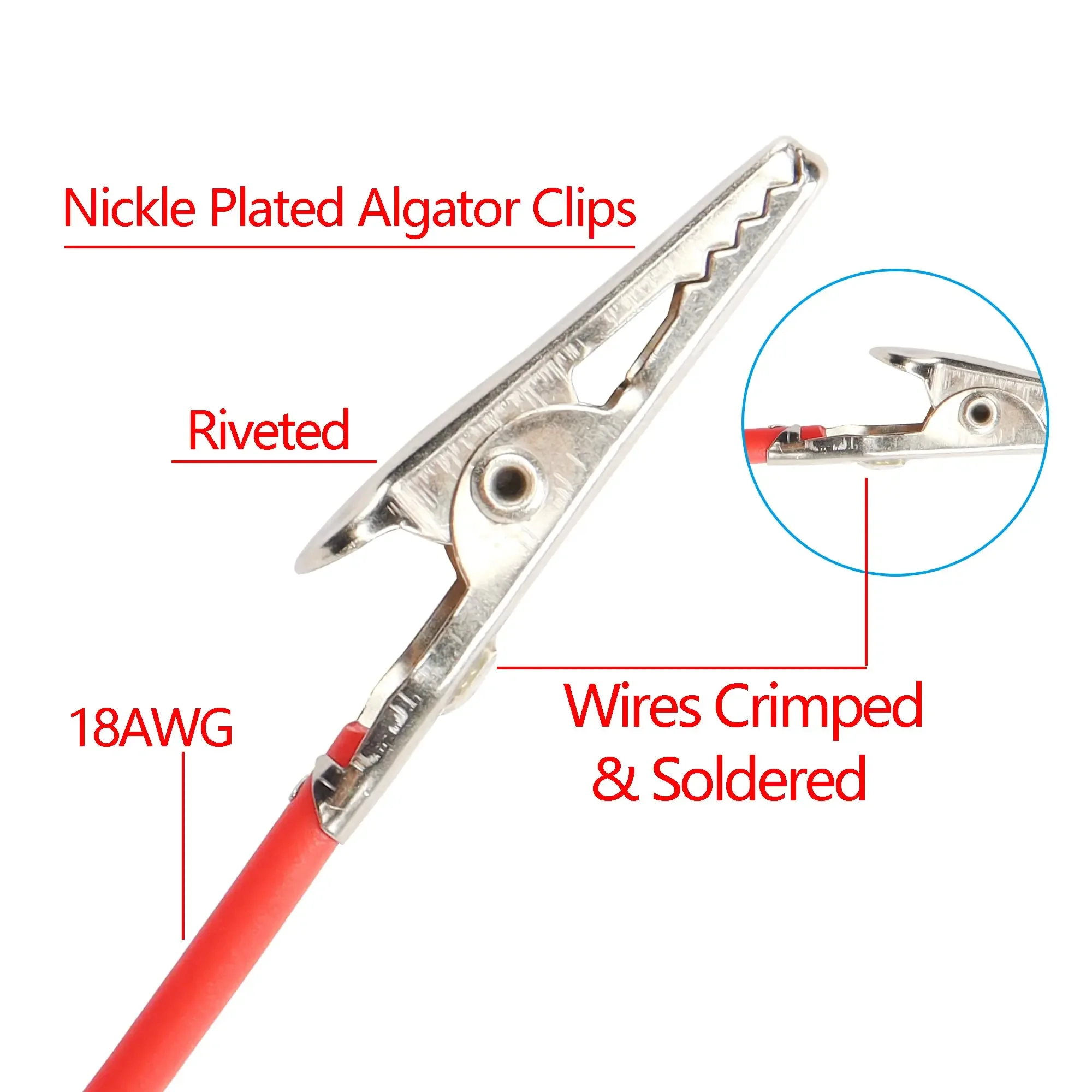 1M Dual Tester Probe Alligator Clip to Banana Plug Test Cable Lead Connector for Multimeter Measure Tool