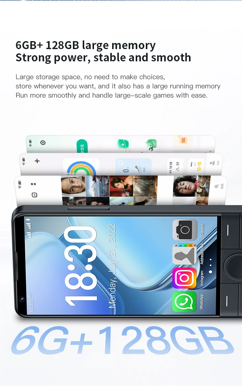 NEW DOOV R70 4G Touch Smart Phone Google Mobile Phone 4" IPS Screen 6GB+128GB Android14 Whatsapp 2600mAh Russia Keypad Cellphone