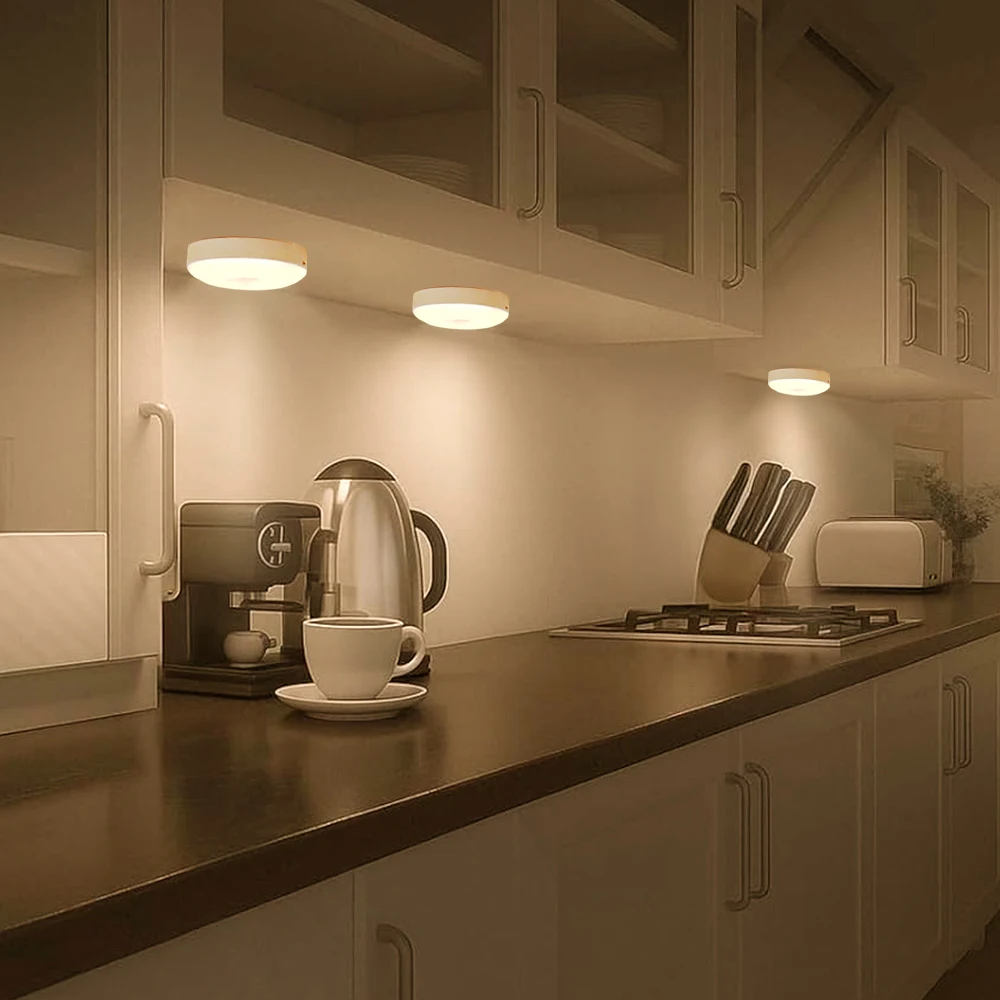 Motion Sensor Light Indoor, Rechargeable LED Puck Lights Closet Lights for Kitchen, Bedroom, Cabinet, Stairs & Hallways Lighting