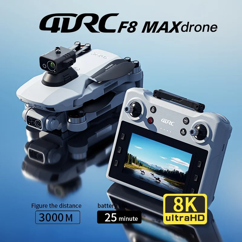 Drone F8 MAX 8K avec évitement d'obstacles 360° - 25-30 min de vol