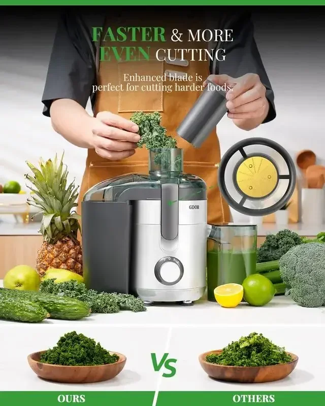 650W/800W/1200W/1300W Juicer Machines with Titanium Enhanced Cut Disc,Exprimidor, Dual Speeds Centrifugal Extractor Machines 2