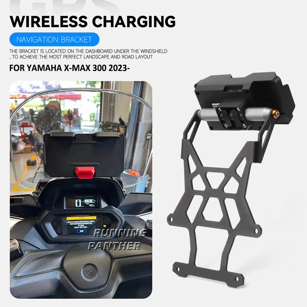 

For YAMAHA X-MAX XMAX 300 Xmax300 2023- Motorcycle GPS Phone Holder USB Wireless Charger Navigation Bracket Support Mount Stand