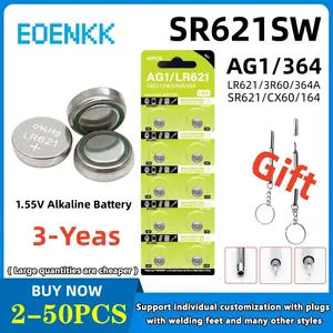 LR621 AG1 1.55V Alkaline Button Battery, SR621SW 364 164 SR60 363 621 SR621  L621 CX60 Coin Cell for Watch Clock Remote - AliExpress