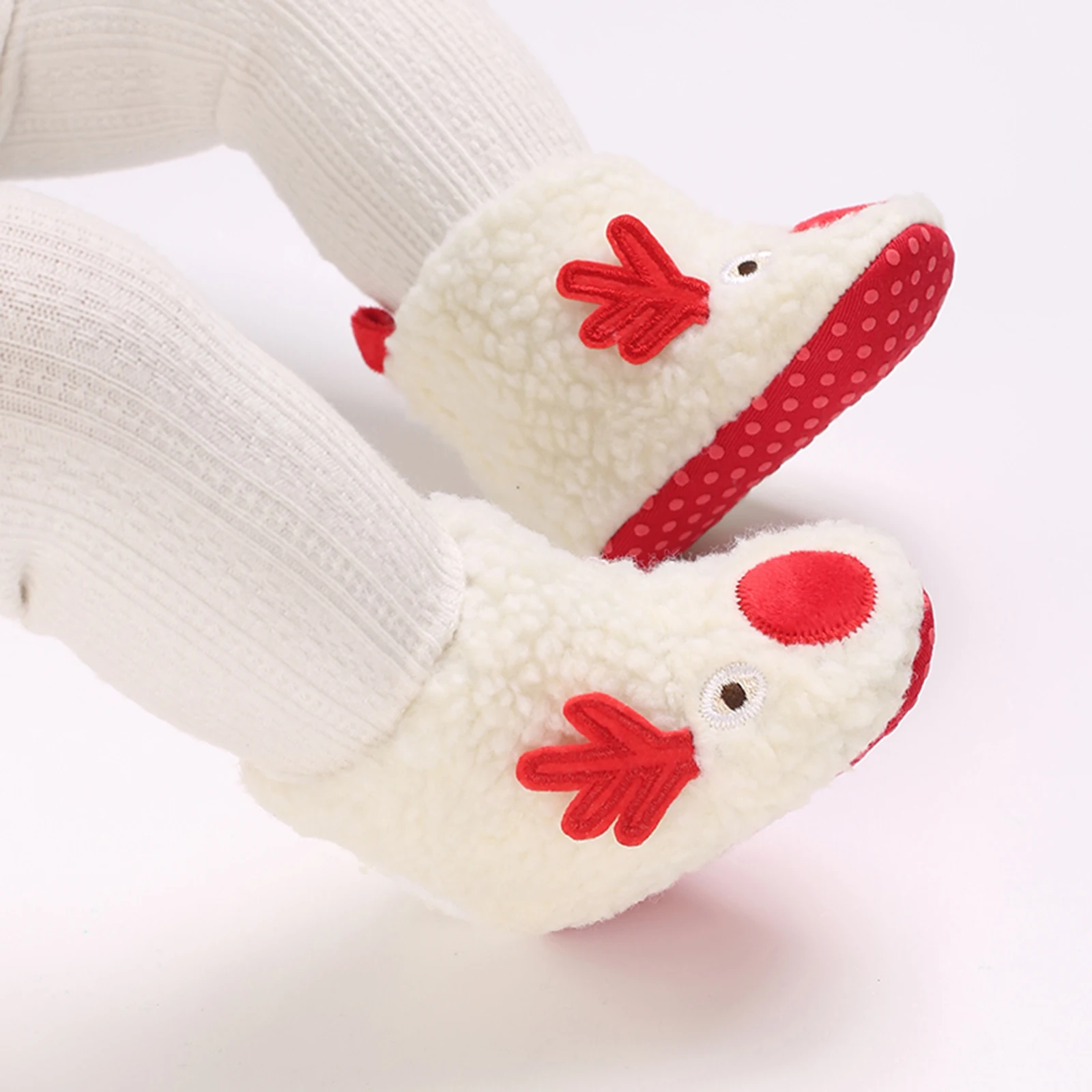 

Baby Christmas Shoes Fleece Slippers Soft Anti-Slip Deer Booties Winter Warm Infant Girl Boy Socks Crib Shoes