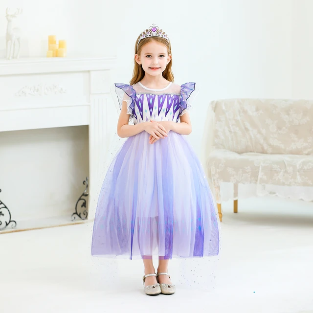 Vestido De Princesa Elsa Frozen, Vestido De Verão Para Crianças - Vestidos  Casuais Para Meninas - AliExpress