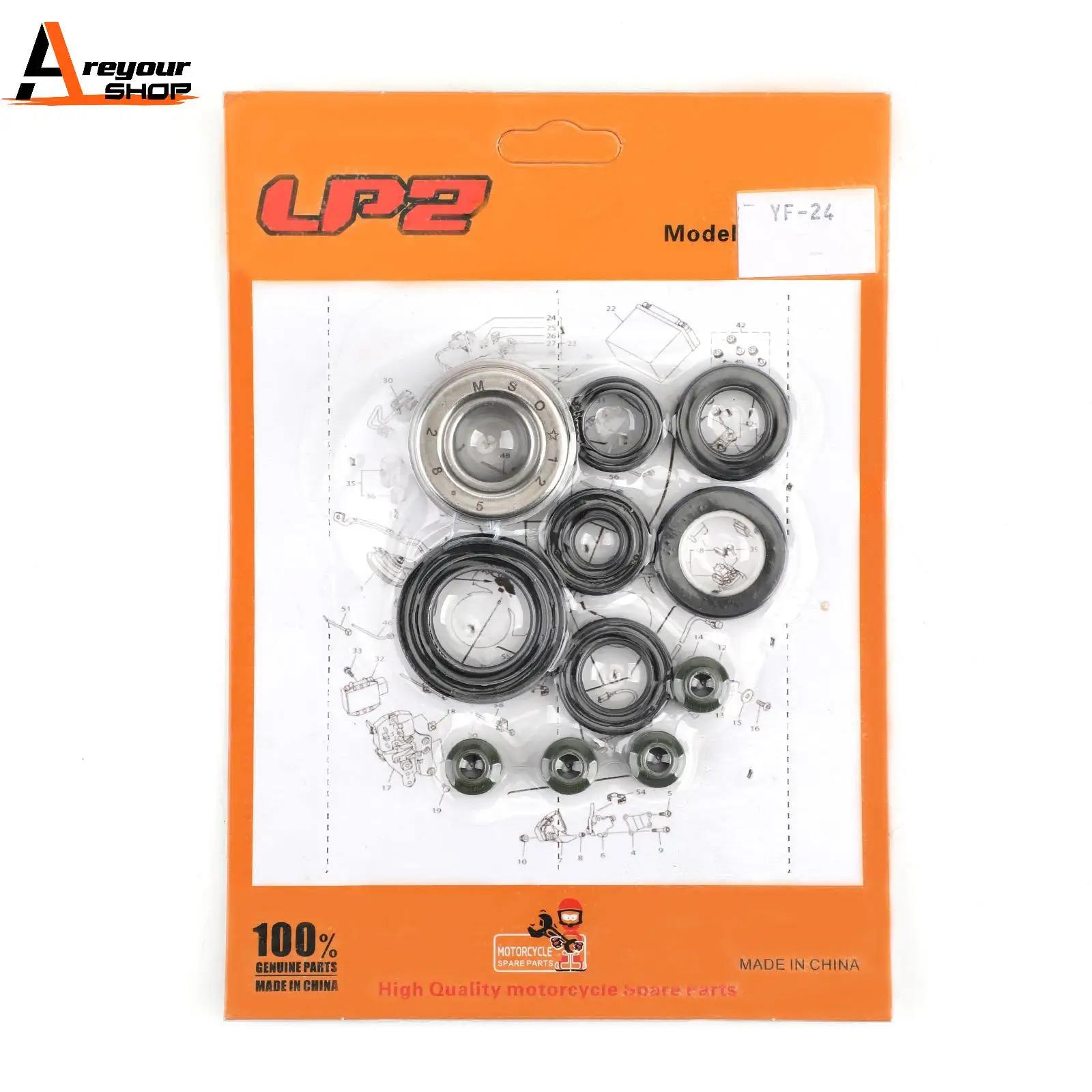 Areyourshop for Honda VT125C Shadow 1999-2008 XL125V XLV125 Varadero 2001-2010 Engine Oil Seal Kit Set 11pcs Seals