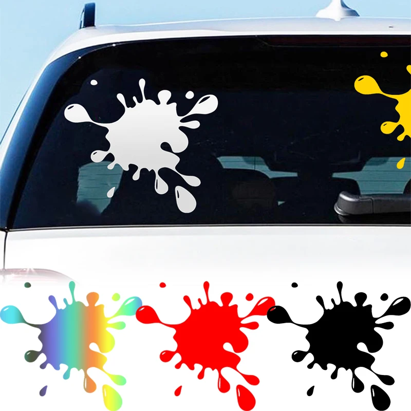 

1PC Funny Paint Stains Car Stickers Water Drop Reflective Car Stickers Window Decals Stains Inkjet Vinyl Body Bumper Stickers