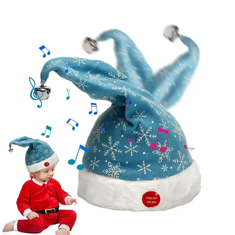 

Electric Santa Hat Singing Musical Dancing Plush Christmas Hat Funny Santa Hat For Masquerade Carnivals New Year Role Play