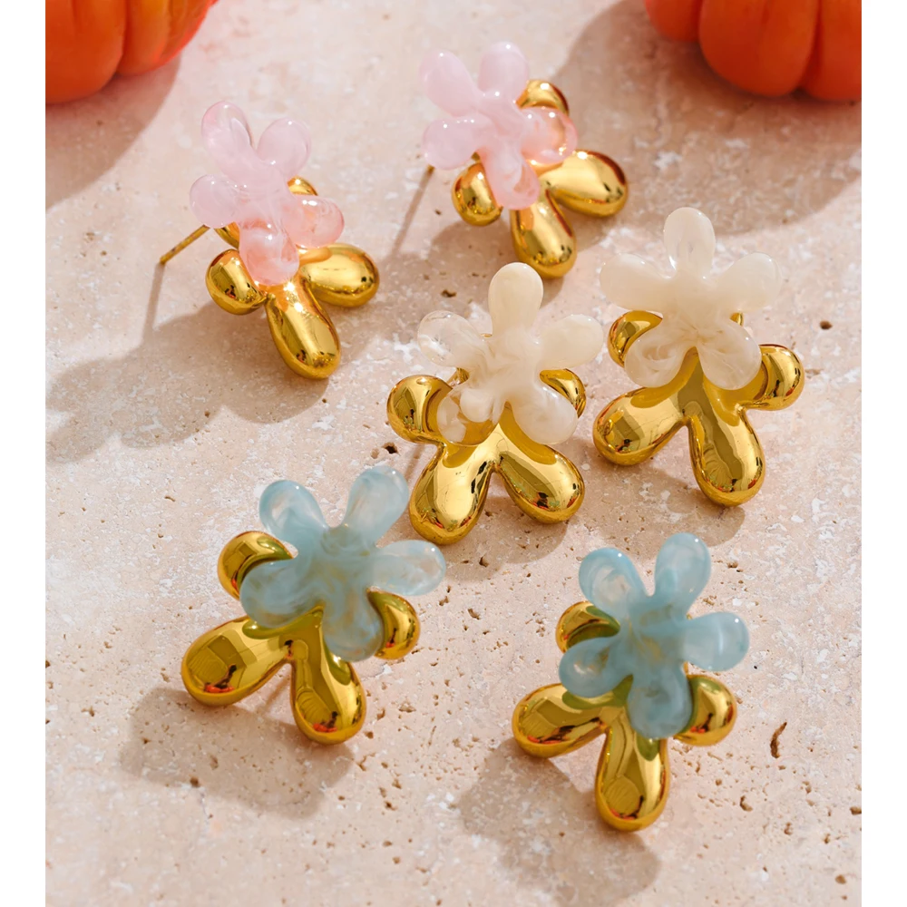 Yhpup Resin Jewelry Stainless Steel Daily
