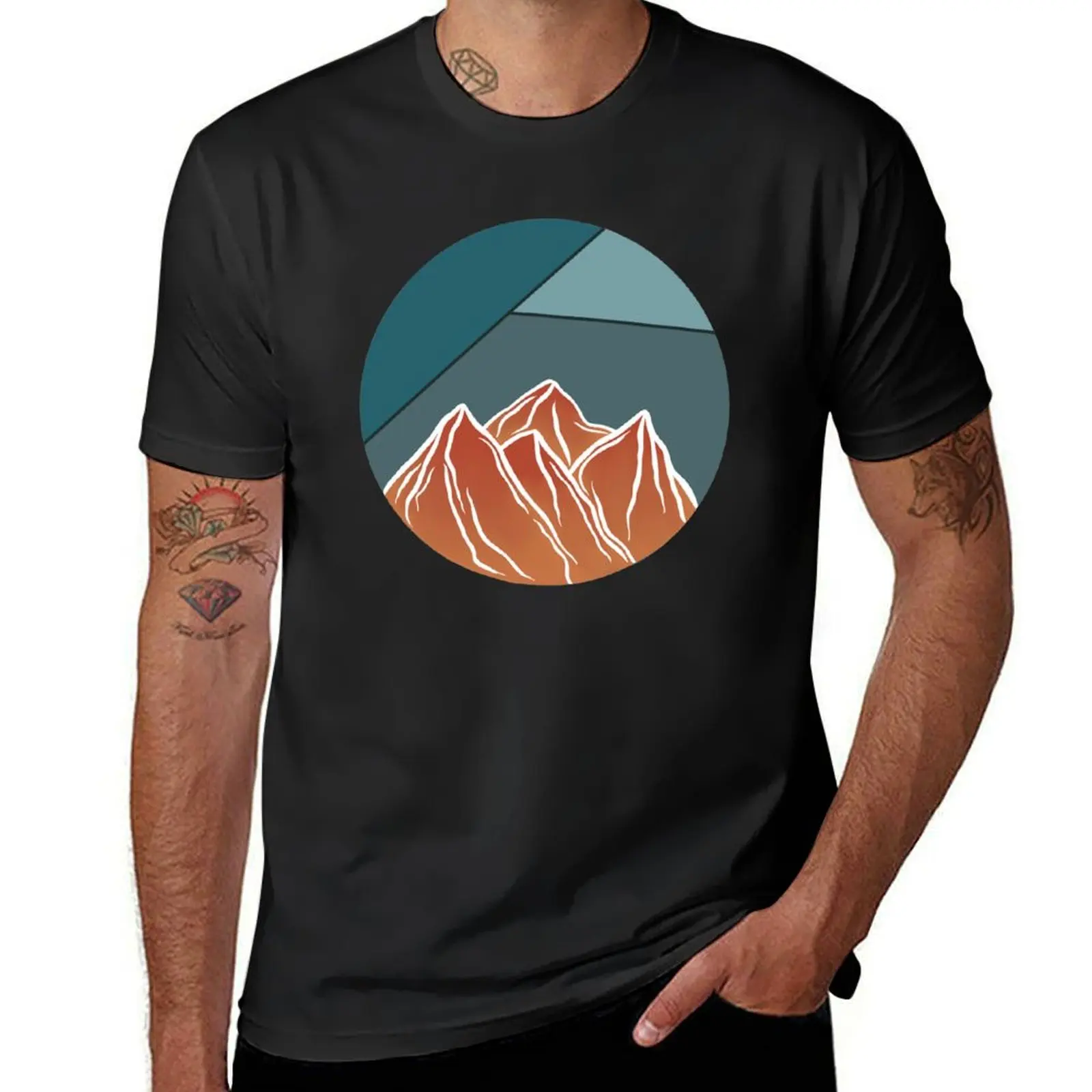 Mountain Orange T-Shirt anime clothes Short sleeve tee sublime big and tall t shirts for men