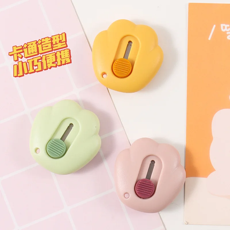 ABS 고양이 발톱 유틸리티 나이프, 1/3개 SK5 블레이드 접이식 박스 커터, 귀여운 미니 포장 개봉기 및 공예용 오프너