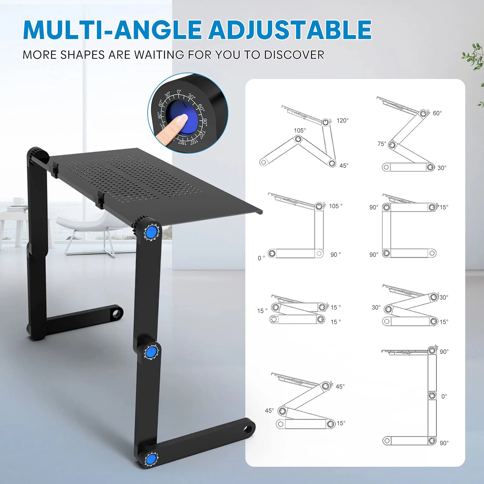 Laptop Table Stand and Lap Desk Adjustable Riser Portable with Mouse Pad Aluminum Laptop Cooling Holder desk for bed desktop laptop stand