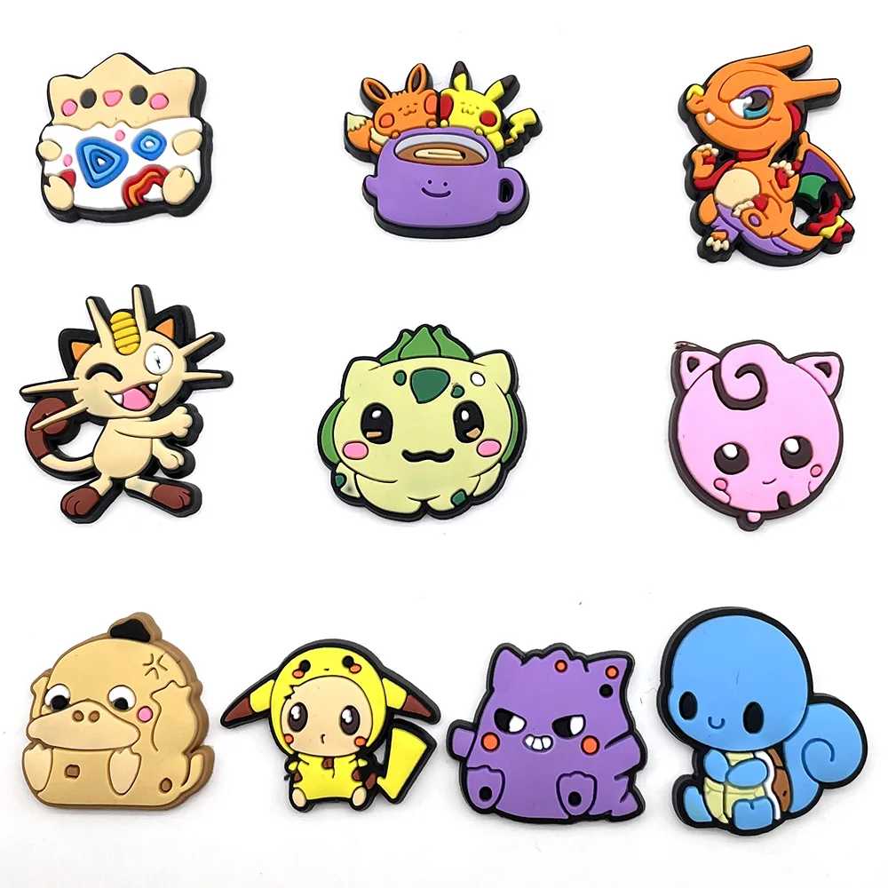 Shoe Charms Shoe Decorations MINISO 1pcs Japan Anime Spirit Shoe Charms DIY clogs Shoe Aceessories for Sandals Pins Decorate kids X-mas Gifts