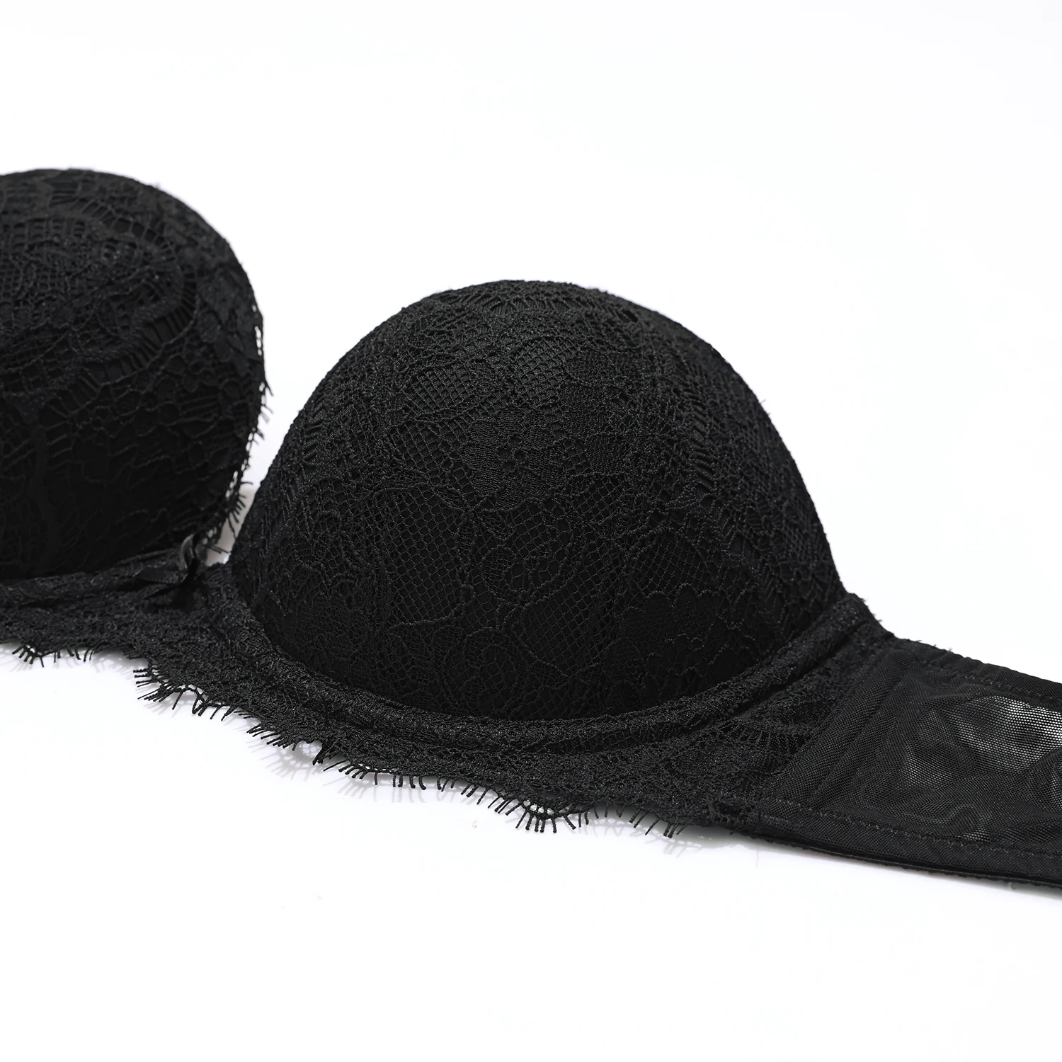 DOBREVA Women's Strapless Push Up Bra Lace Plunge Padded Underwire Plus S ize Bras Add 1 Cup