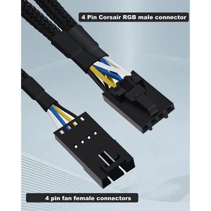 RGB Splitter For Corsair RGB HUB, Lighting Node Core And ICUE Commander CORE XT 4 Pin Male To Female Fan Extension Cable 2