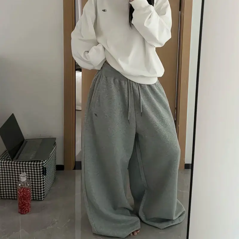 Deeptown Vintage Oversized Basic Women Sweatpants Wide Leg Korean Fashion Baggy Harajuku Pants Jogging Hip Hop Trousers Autumn