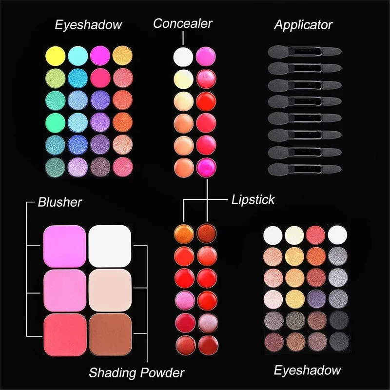 Makeup Set Box for Women Combination Matte Eyeshadow Lipstick Eyeliner Concealer Powder
