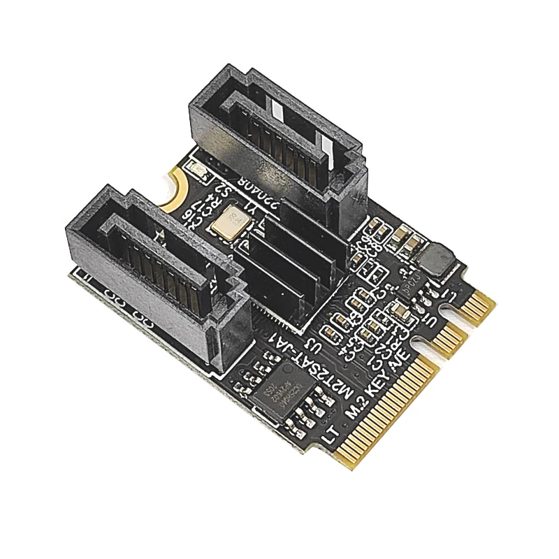 Jmb582 Riser Card M2 To Sata3.0 Expansion Card Key A+E Wifi M.2 To Sata Hard Disk Adapter Riser Card Without Driver Installation