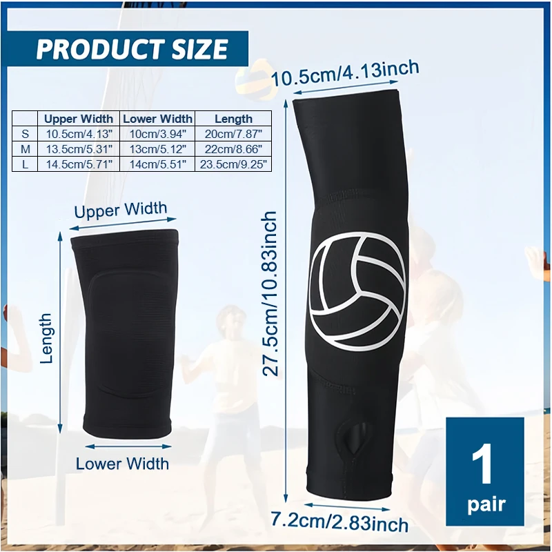 Volleyball Arm Sleeves and Knee Pad Elastic Knee Protector Thickened Sponge Support Protection Pad for Girl Women Teens for arm warmers,copper knee brace