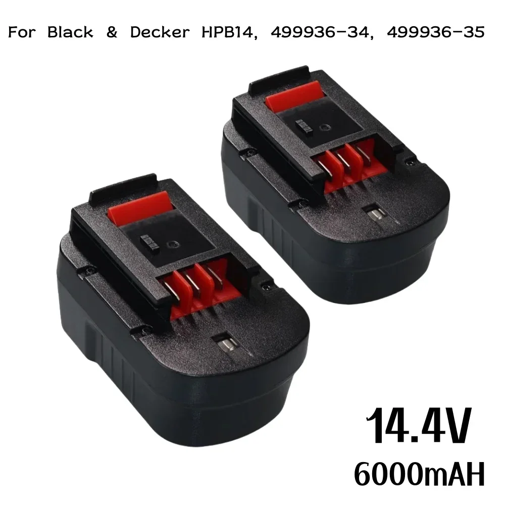 Batteries Black & Decker 14.4V 6.0Ah HPB14, 499936-34, 499936-35, A14 A144, A144EX A14F, B-8316, BD1444L